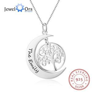 Moon Shape Life Of Tree Design Personalized Engrav